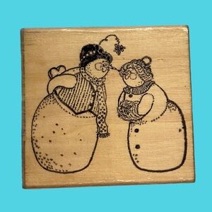 Mrs and Mr Snowman Christmas Stamp